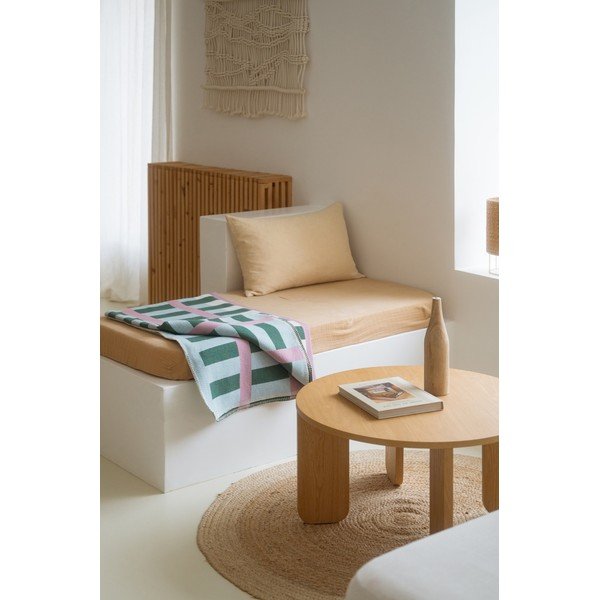 Zelena/ružičasta deka 160x200 cm Onu – noo.ma-image-1