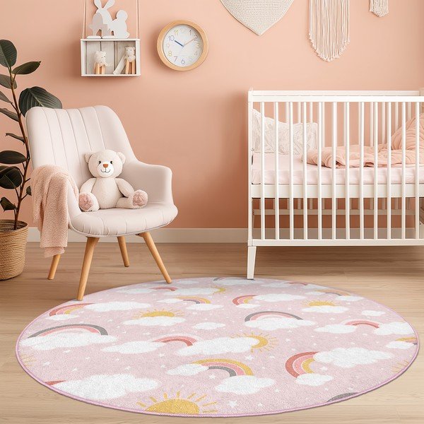 Ružičasti periv dječji tepih ø150 cm Rainbow World – Mila Home-image-3
