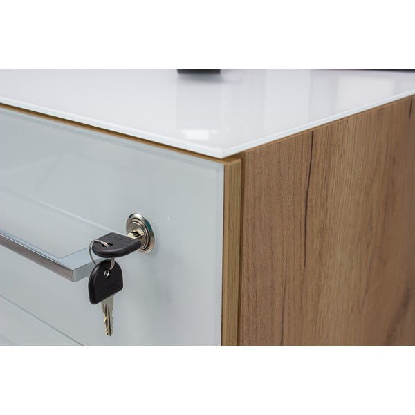 Bijeli ormarić u dekoru hrasta 40x55 cm Monteria – Germania-image-1