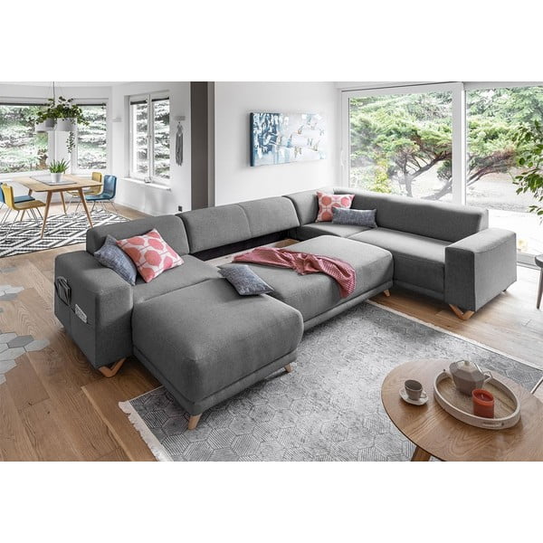 Siva sklopiva/s prostorom za odlaganje kutna garnitura (s desnim kutom/u obliku slova "U") Classy Sophie – Miuform-image-4