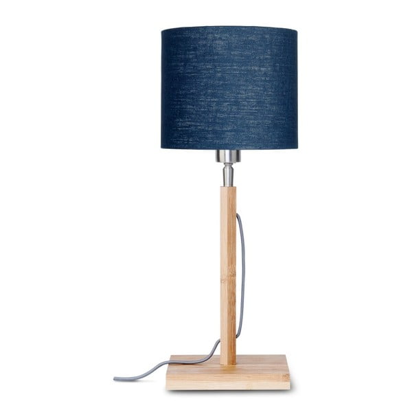 Stolna lampa s plavim sjenilom i Good &amp; Mojo Fuji konstrukcijom od bambusa