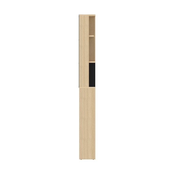 Crni visoki kupaonski ormarić u dekoru hrasta iznad perilice/wc školjke 64x179 cm Kube - TemaHome -image-3