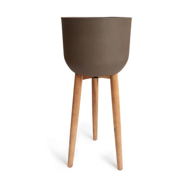 Smeđa tegla za cvijeće Kave Home Stahl, výška 86 cm-image-2