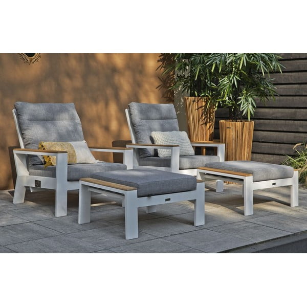 Bijela/siva metalna vrtna fotelja Valerie – Exotan-image-1