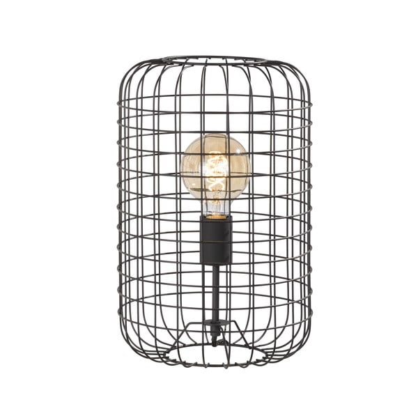 Crna stolna lampa s metalnim sjenilom (visina 40 cm) Justin – Fischer & Honsel