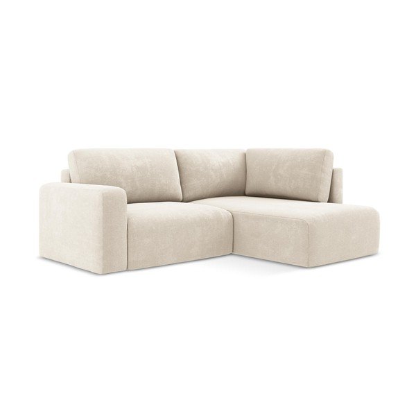 Krem sklopiva/s prostorom za odlaganje kutna garnitura od šenila (s desnim kutom/u obliku slova L) Kona – Makamii-image-2