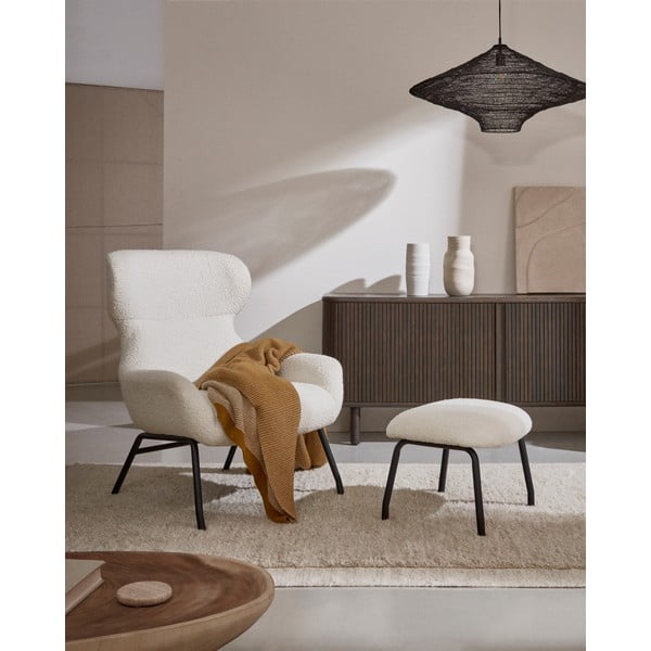 Krem fotelja od bouclé tkanine Belina – Kave Home-image-4