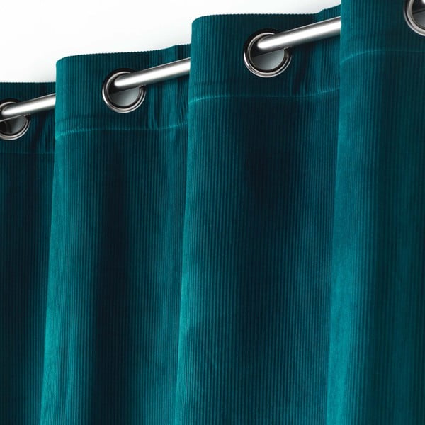 Plava zavjesa od samta 140x260 cm Casual – douceur d'intérieur-image-1