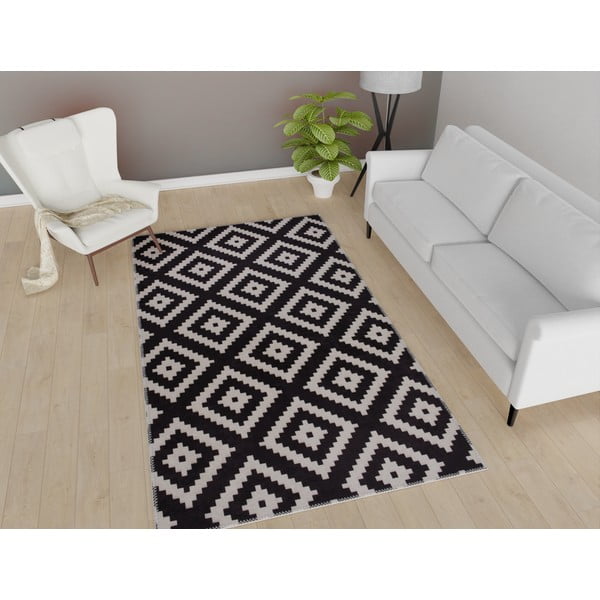 Crni perivi tepih 230x160 cm - Vitaus-image-1