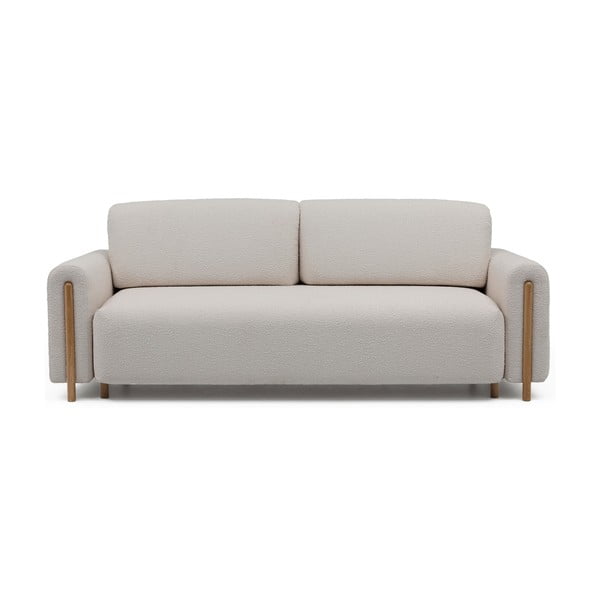 Sivo-bež sklopiva/s prostorom za odlaganje sofa od bouclé tkanine 244 cm Arcadova – ELTAP
