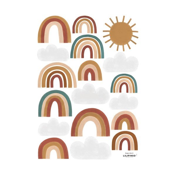 Naljepnice 30x42 cm Cute Rainbows – Lilipinso