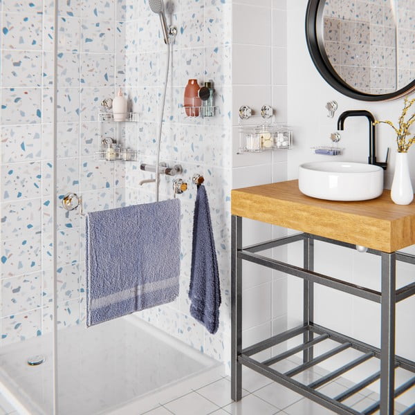 Metalne samoljepljive kuke u setu 4 kom u srebrnoj boji Bestlock Bath – Compactor-image-1