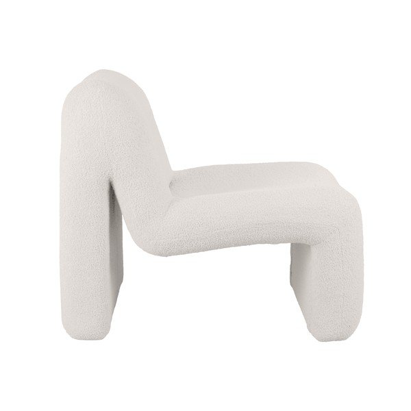 Bijela fotelja od bouclé tkanine Fuerza – Leitmotiv-image-1
