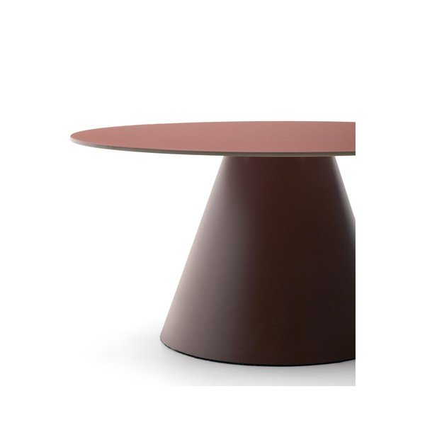 Okrugao stolić za kavu sa staklenom pločom stola boje terakote ø 80 cm Wilshire – Kave Home-image-2