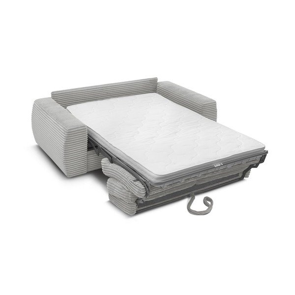 Svijetlo siva sofa za spavanje/sklopiva od samta 240 cm Hugo – Bobochic Paris-image-3
