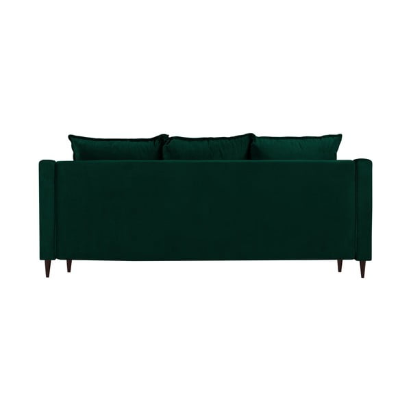 Tamnozeleni baršunasti kauč na razvlačenje s prostorom za odlaganje Mazzini Sofas Freesia, 215 cm-image-3