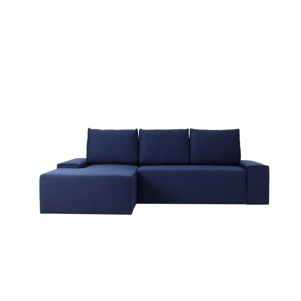 Plavi kutni kauč na razvlačenje s prostorom za odlaganje i ležaljkom na lijevoj strani Custom Form Floppa