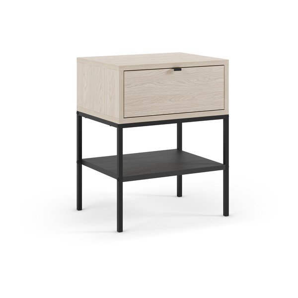 Noćni ormarić u mat dekoru s policama u svijetloj prirodnoj boji Sali – Marckeric