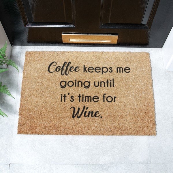 Otirač od kokosovih vlakana 40x60 cm Coffee Keeps Me Going – Artsy Doormats-image-2