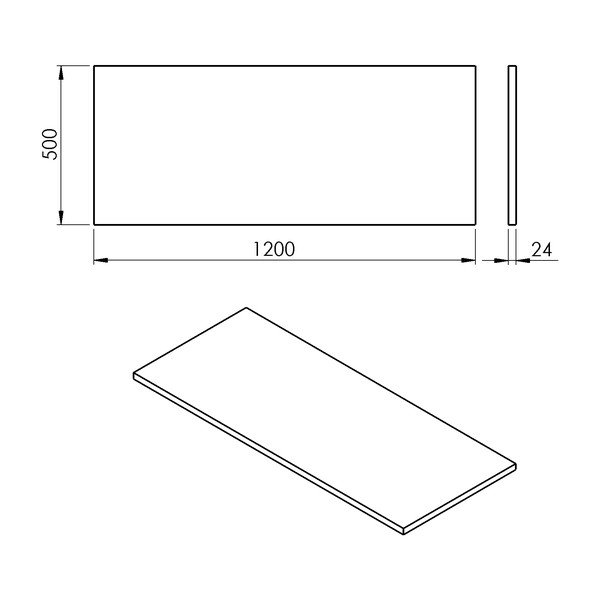 Bijela ploča za ispod umavionika 120x50 cm Plato – Sapho-image-2
