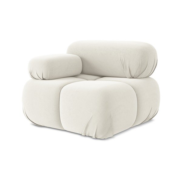 Bijela baršunasti modularna sjedeća garnitura (s lijevim kutom) Lokua – Makamii-image-1