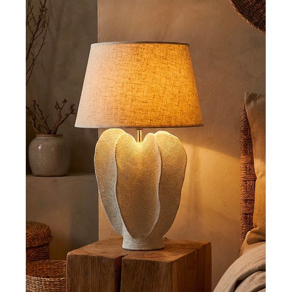 Krem stolna lampa s tekstilnim sjenilom (visina 63 cm) Ester – Mauro Ferretti-image-1