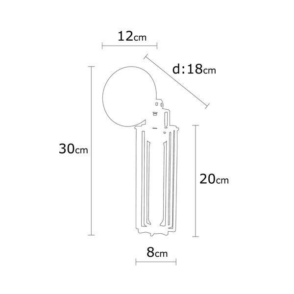 Crna zidna lampa ø 8 cm Likya – Opviq lights-image-4