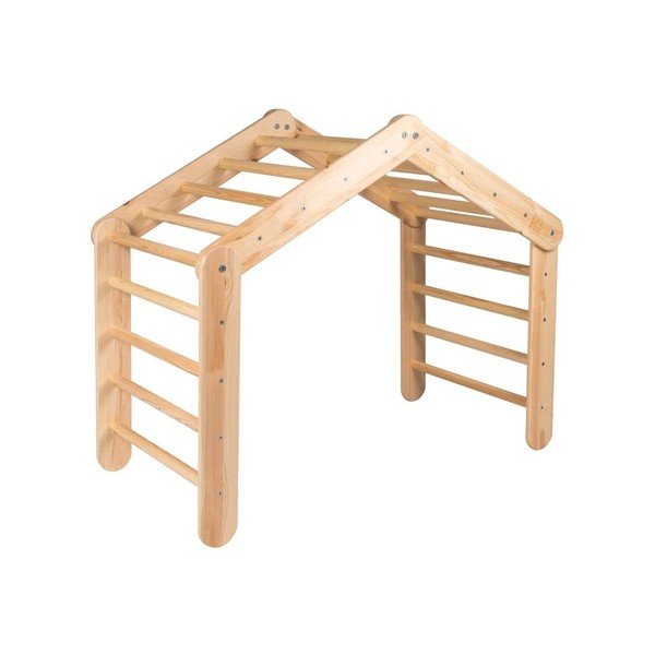 Svijetlo plavi/u prirodnoj boji pikler montessori trokut od masivnog bora 112x61x94 cm Montessori – Meowbaby-image-2