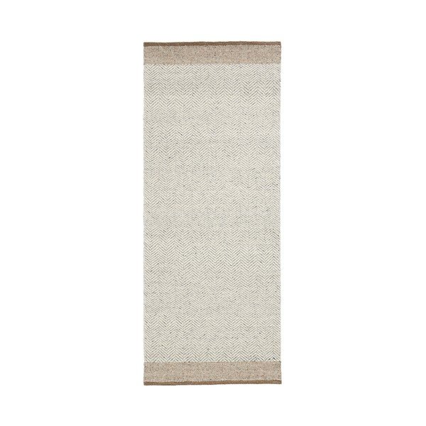 Bež obostrana/ručno rađena vunena staza 80x200 cm Nifelia – Kave Home