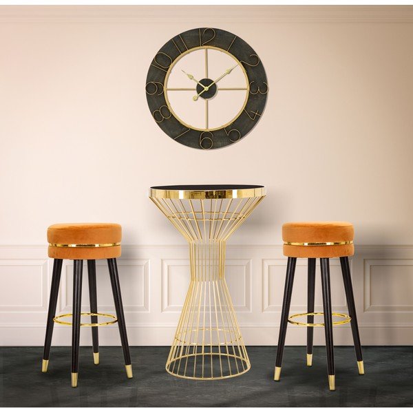 Crna barska stolica Mauro Ferretti Paris Ruggine / Gold-image-1