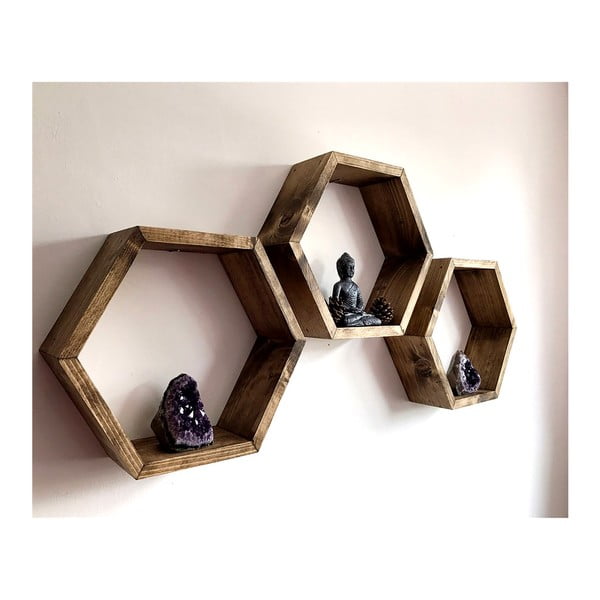 Set s 3 drvene zidne police Bee-image-3