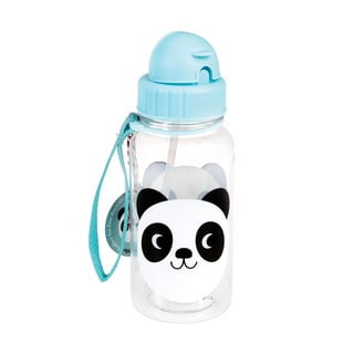 Plava dječja boca sa slamkom Rex London Miko The Panda, 500 ml