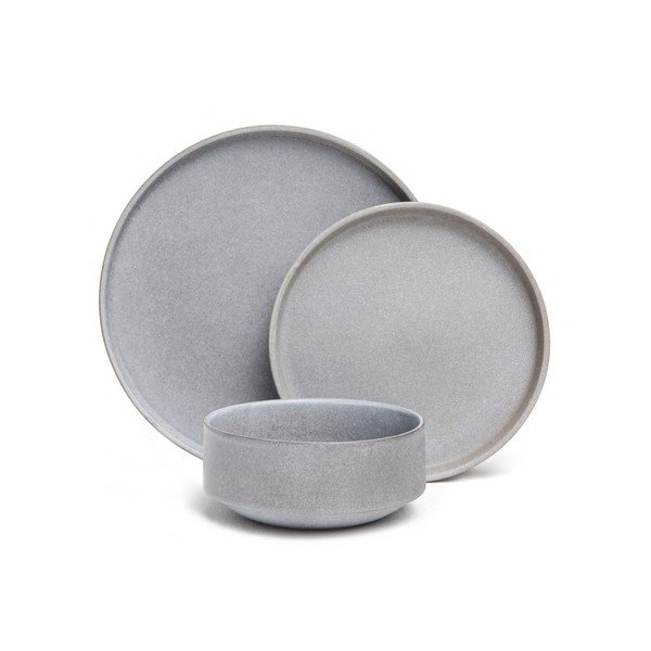 Set od 18 komada sivog posuđa od kamenine Bonami selection Malia