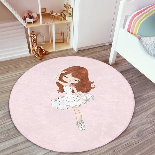 Ružičasti dječji tepih ø 80 cm Comfort – Mila Home-image-3