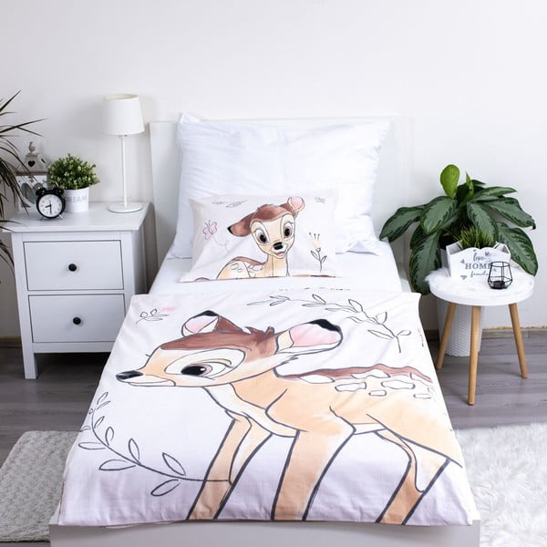 Pamučna dječja posteljina za dječji krevetić 100x135 cm  Bambi "Beige" – Jerry Fabrics-image-1