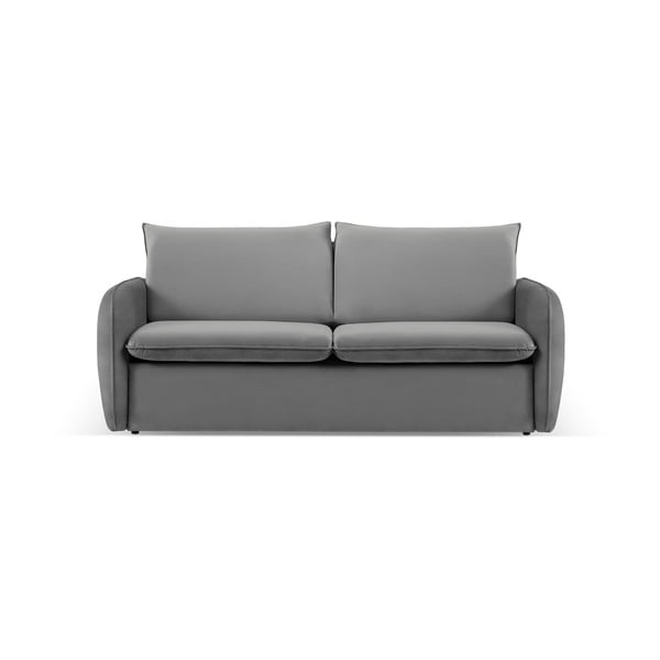 Siva baršunasta sklopiva sofa 194 cm Vienna – Cosmopolitan Design