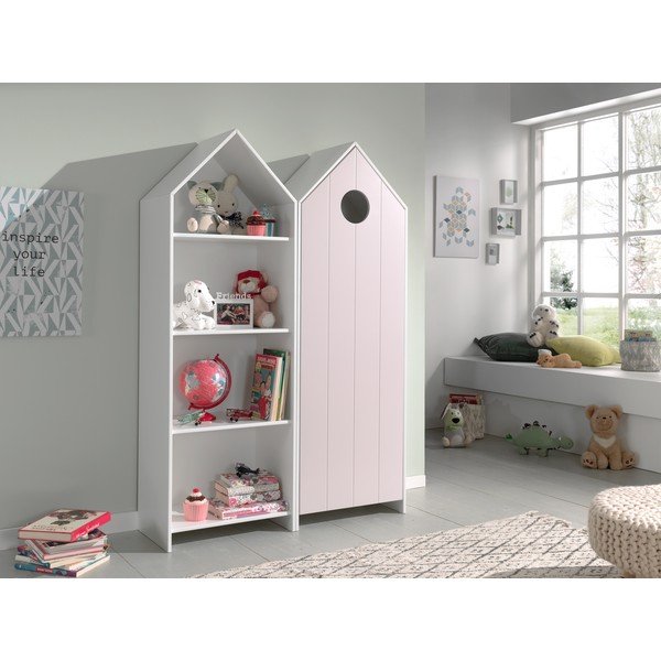 Bijela/svijetlo ružičasta otvorena dječja garderoba 115x171,5 cm CASAMI – Vipack-image-1