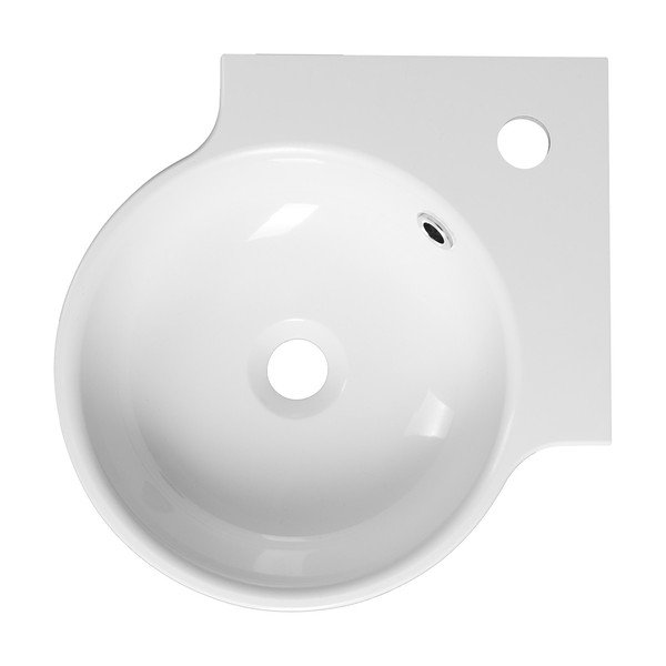 Bijeli okrugao umivaonik od mineralnog kompozita 38x38 cm Kaori – Sapho-image-1