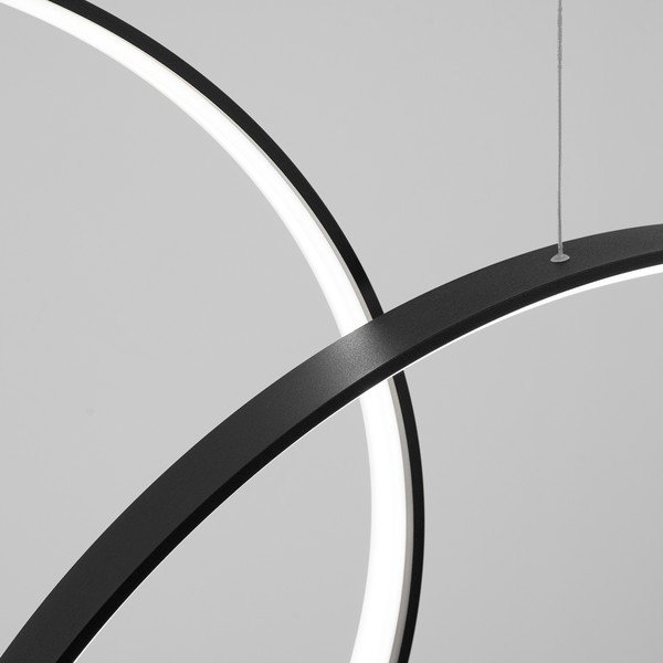 Crna LED viseća svjetiljka aluminijska RIO – Thoro-image-4