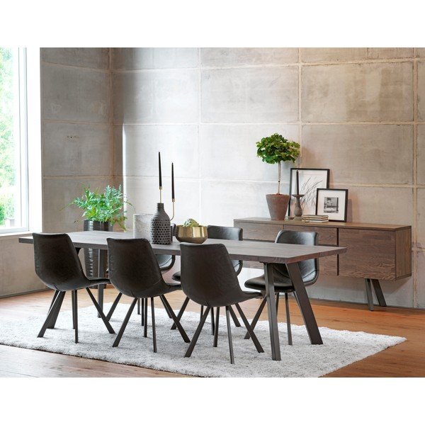 Crna blagovaonska stolica s crnim nogama Rowico Alpha-image-4