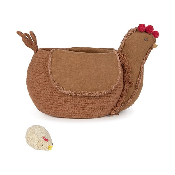Smeđa tekstilna dječja kutija za pohranu 48x32x29 cm Chicken Toffee – Lorena Canals