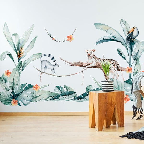 Ukrasne naljepnice na ambijentu tropskog zida