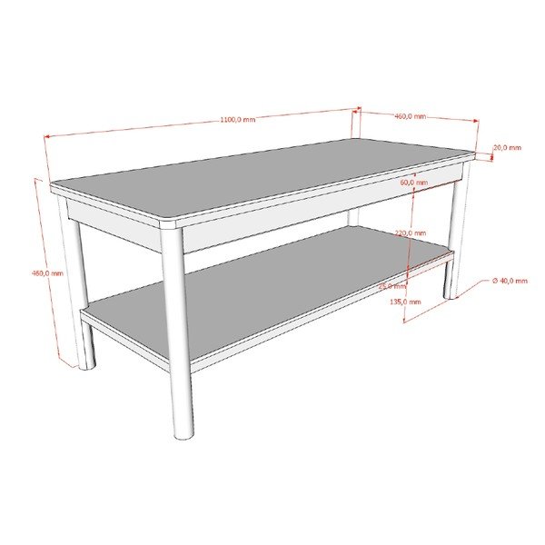 Klupa od masivnog drveta/od MDF-a u prirodnoj boji Olive – Vipack-image-2