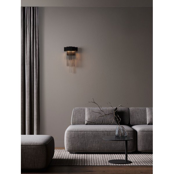 Mat crna željezna LED zidna lampa s mogućnosti zatamnjivanja Revια – Nova Luce-image-1