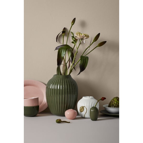 Tamnozelena zemljana vaza Kähler Design, visina 25,5 cm-image-1