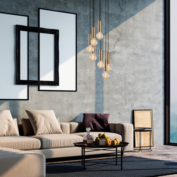 Crna/u zlatnoj boji viseća svjetiljka ø 40 cm Tempo – Opviq lights-image-1