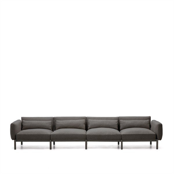 Tamno sivi vrtni modularni kauč 370 cm Sorells – Kave Home-image-3