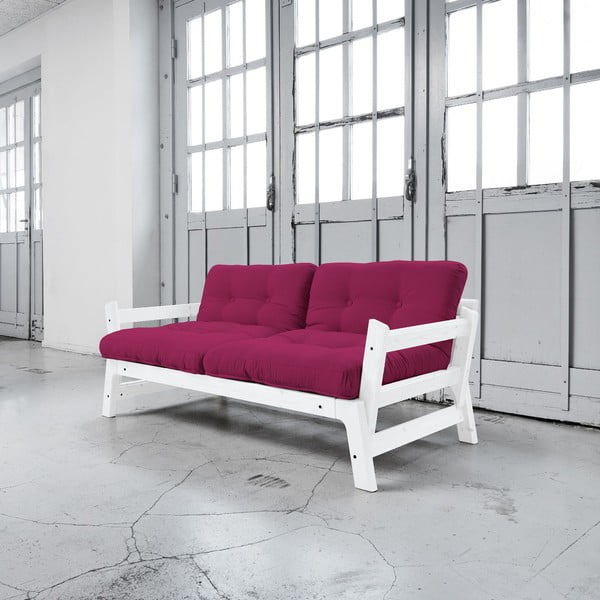 Sofa na razvlačenje Karup Step White / Pink