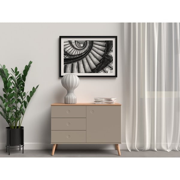 Smeđa niska komoda u dekoru hrasta 109x79 cm Dot – Tenzo-image-1