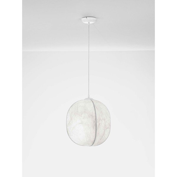 Bijela metalna viseća svjetiljka s tekstilnim sjenilom ø 42 cm Pierida – Nova Luce-image-3
